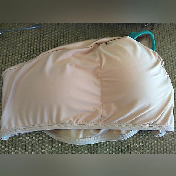 BNWOT J. CREW Elegant One-Shoulder Bikini Light Blue & Green 4 (RECYCLE MATERIAL - Picture 7 of 8